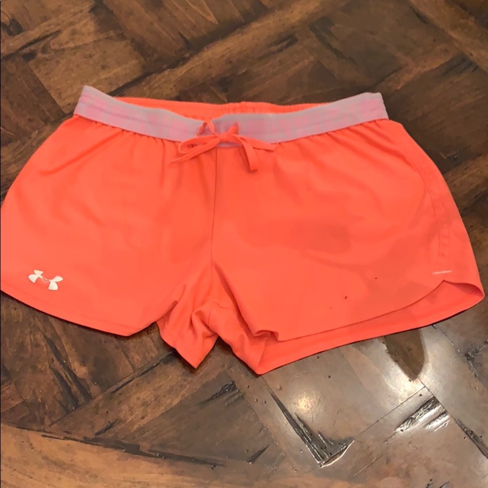 Pink under armour shorts